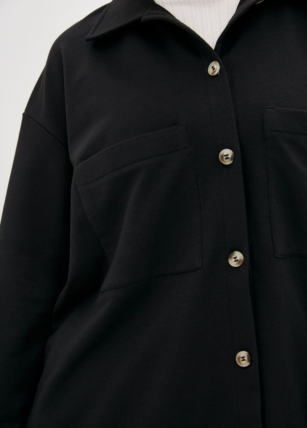Купить Рубашка женская трикотажная оверсайз Merlini Йорк 200000058 - Черный, 42-44 в интернет-магазине
