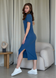 Длинное платье-футболка в рубчик синее Merlini Кассо 700000131 размер 42-44 (S-M)