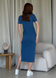 Длинное платье-футболка в рубчик синее Merlini Кассо 700000131 размер 42-44 (S-M)