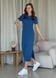 Довга сукня-футболка в рубчик синє Merlini Кассо 700000131 розмір 42-44 (S-M)