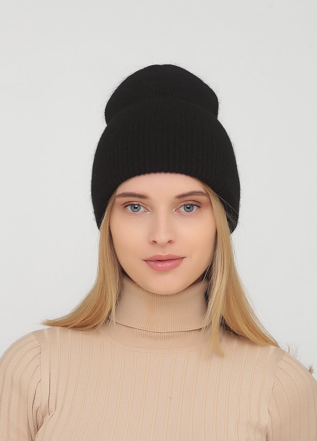 Купить Зимняя теплая ангоровая шапка без подкладки Merlini Жрица 340042 - Черный в интернет-магазине