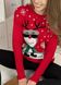 Теплый женский свитер с оленями красный Merlini 110001082, размер 42-46