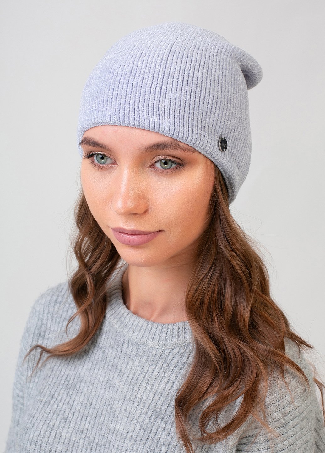 Купити Тепла зимова велюрова шапка Merlini Баден 330035 - Синій в інтернет-магазині