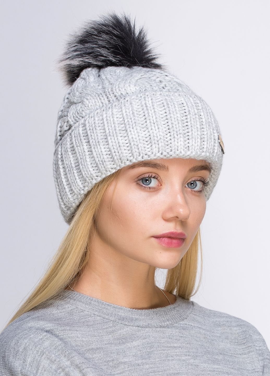 Купить Шерстяная шапка DeMari Аврора 550451 - Серый в интернет-магазине