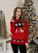 Теплый женский свитер с оленями красный Merlini 110001083, размер 42-46