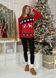 Теплый женский свитер с оленями красный Merlini 110001083, размер 42-46