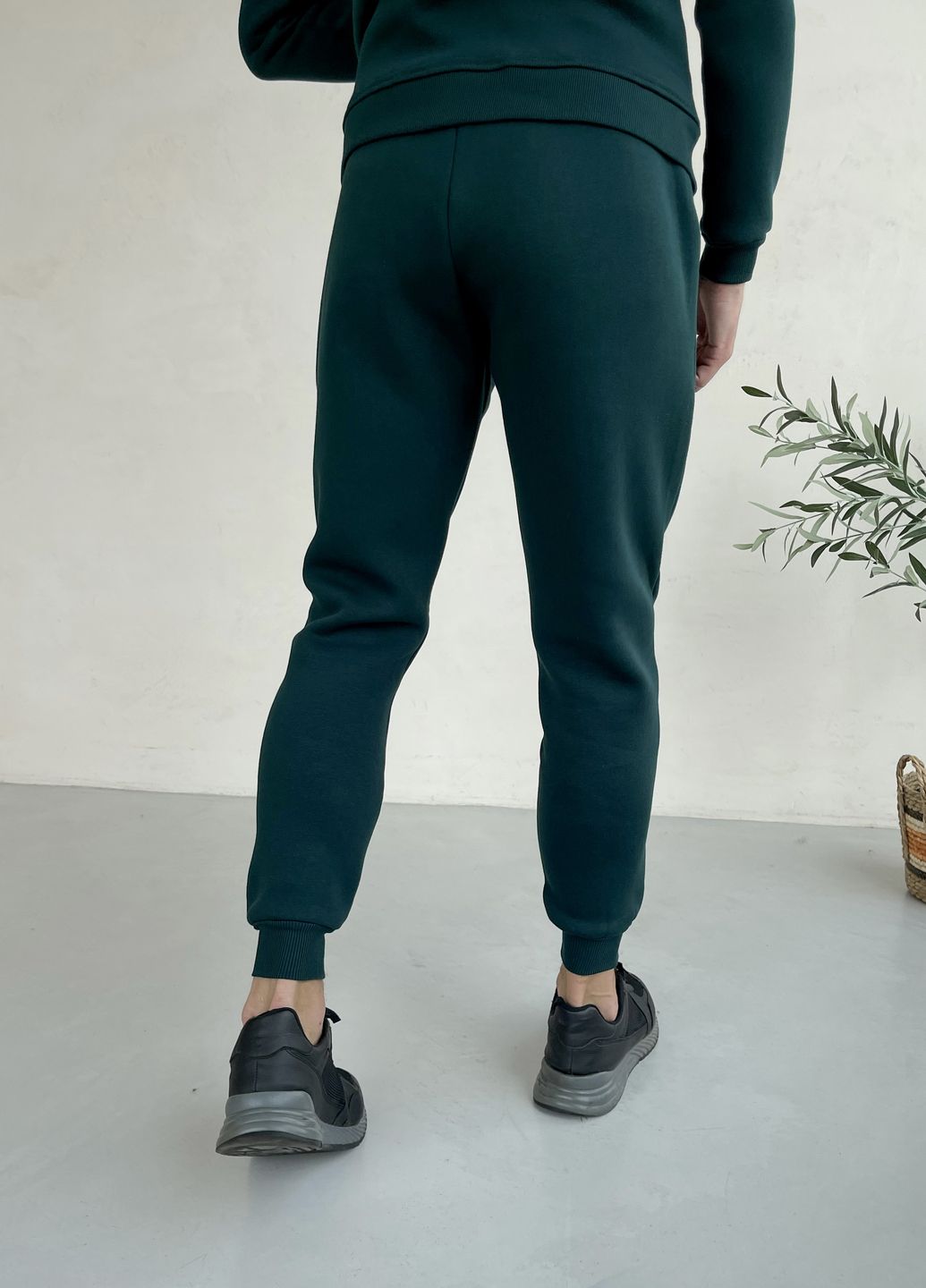Купить Теплый зимний мужской спортивный костюм на флисе зелёный Merlini Франс 100001002, размер 42-44 (S-M) в интернет-магазине