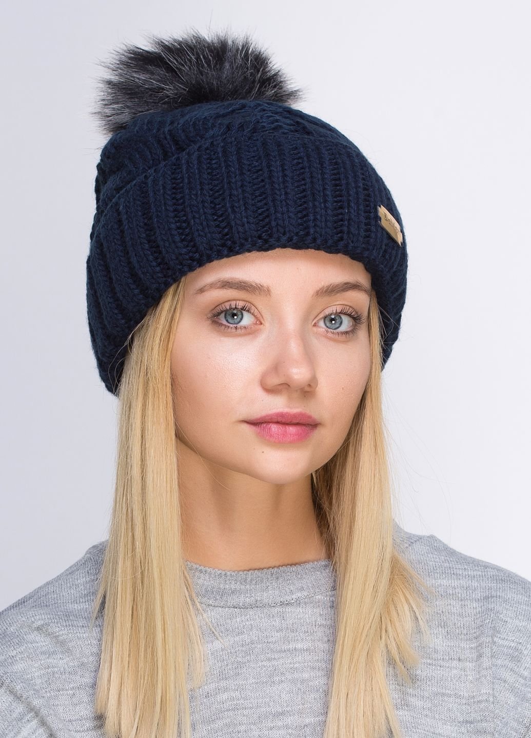 Купить Шерстяная шапка DeMari Аврора 550452 - Синий в интернет-магазине