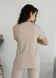 Костюм жіночий в рубчик футболка з лосинами світло-бежевий Merlini Сантіно 100000502, розмір XS-M (40-44)