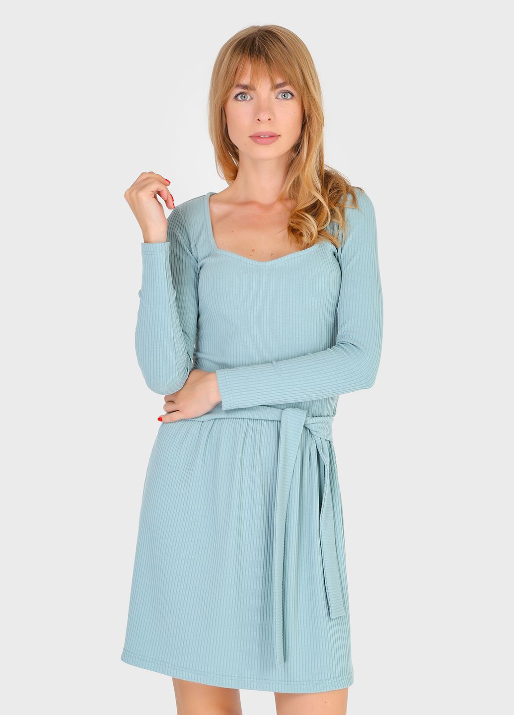 Купить Платье в рубчик Merlini Панамера 700000014 - Зелёный, 42-44 в интернет-магазине