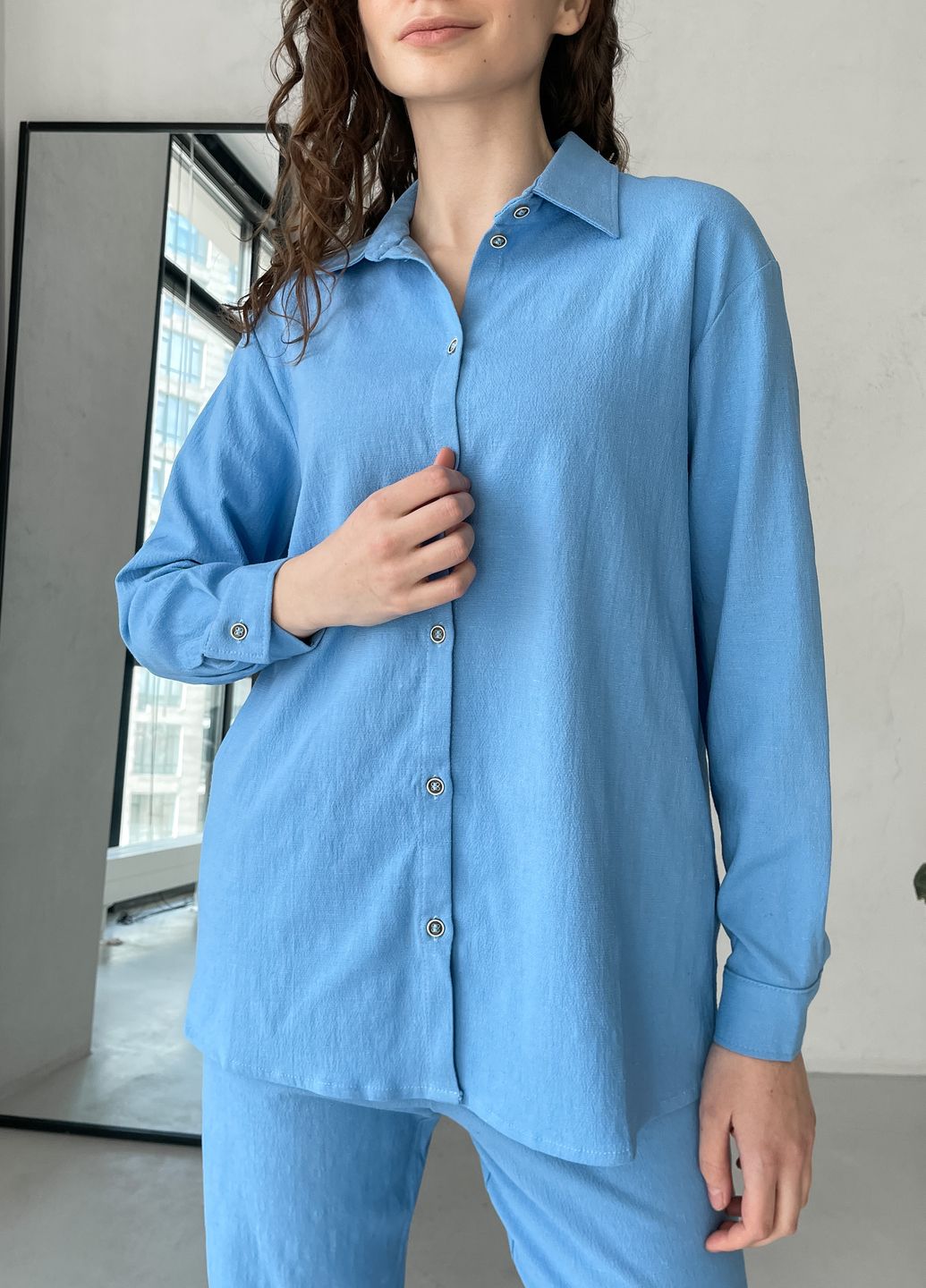Купить Классическая льняная рубашка женская Merlini Прага 200000232, размер 42-44 в интернет-магазине