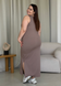 Длинное платье-майка в рубчик цвета мокко Merlini Лонга 700000104 размер 42-44 (S-M)