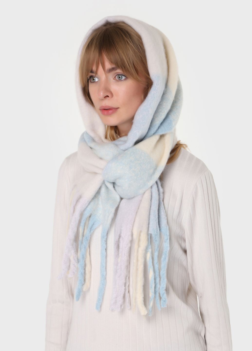 Купить Очень теплый зимний шарф Merlini Cordoba 445015 Голубой 185*35 см в интернет-магазине