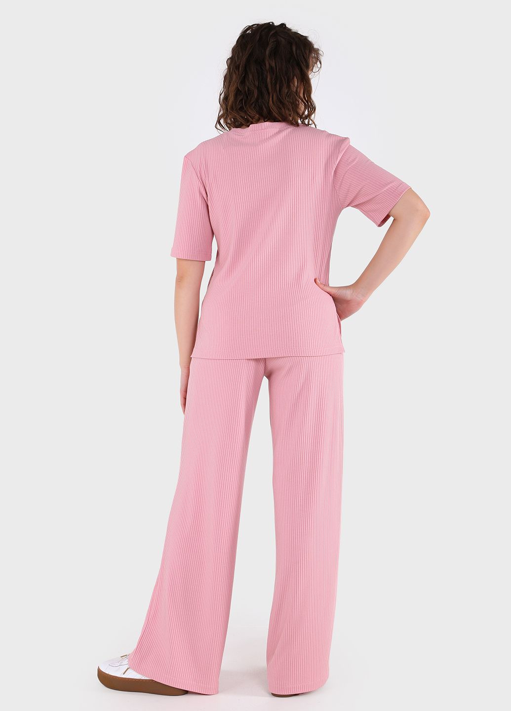 Купить Костюм женский в рубчик розового цвета Merlini Аликанте 100000102, размер 42-44 в интернет-магазине