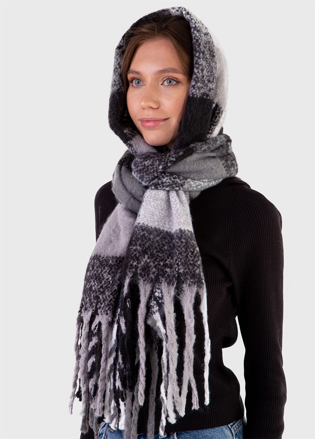Купить Очень теплый зимний шарф Merlini Cordoba 445016 Черный 185*50 см в интернет-магазине
