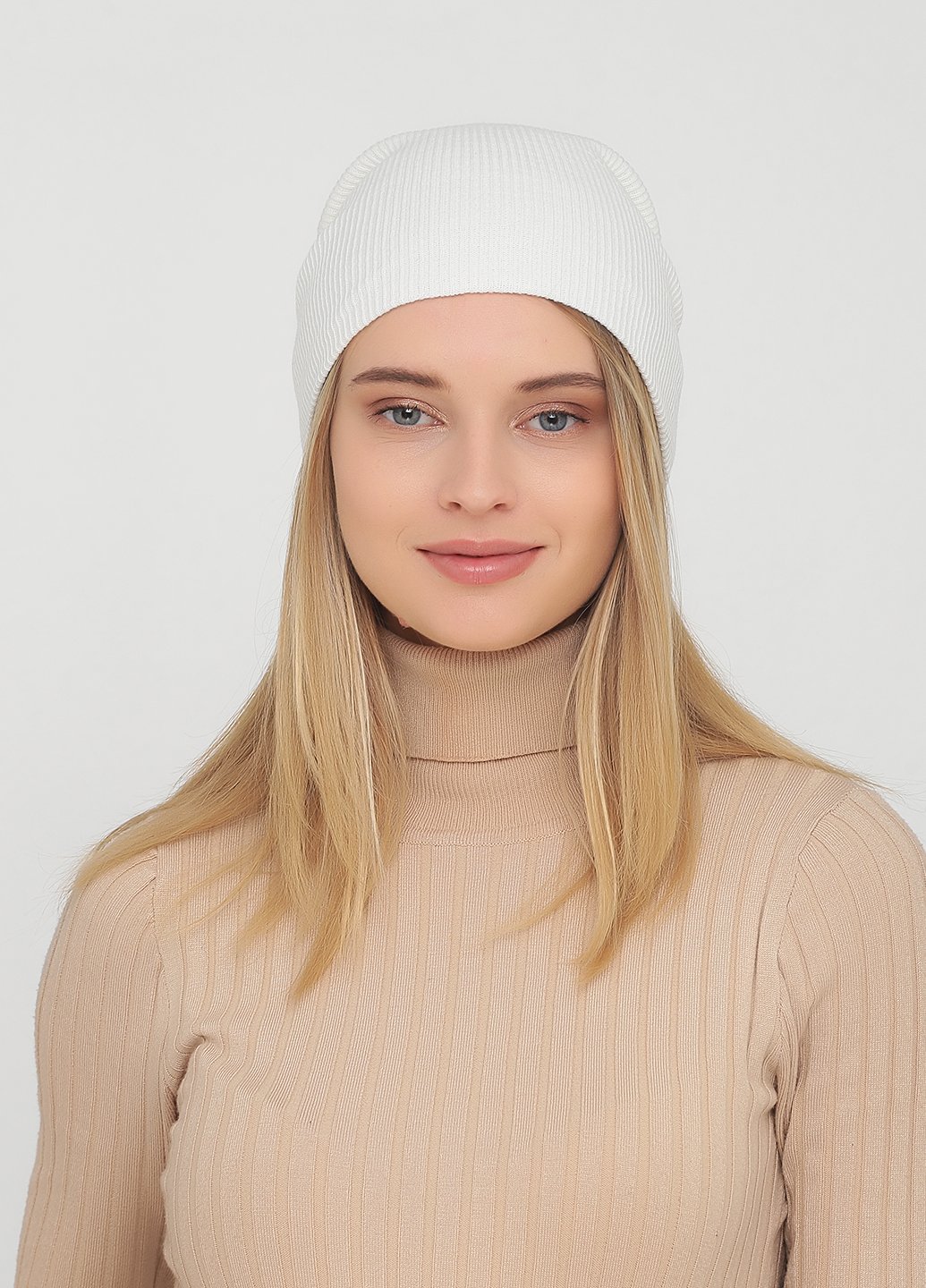 Купить Осенняя хлопковая шапка без подкладки Merlini Крафт 370060 - Молочный в интернет-магазине