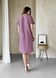 Женское платье до колена однотонное с коротким рукавом из льна розовое Merlini Престо 700000182, размер 42-44 (S-M)