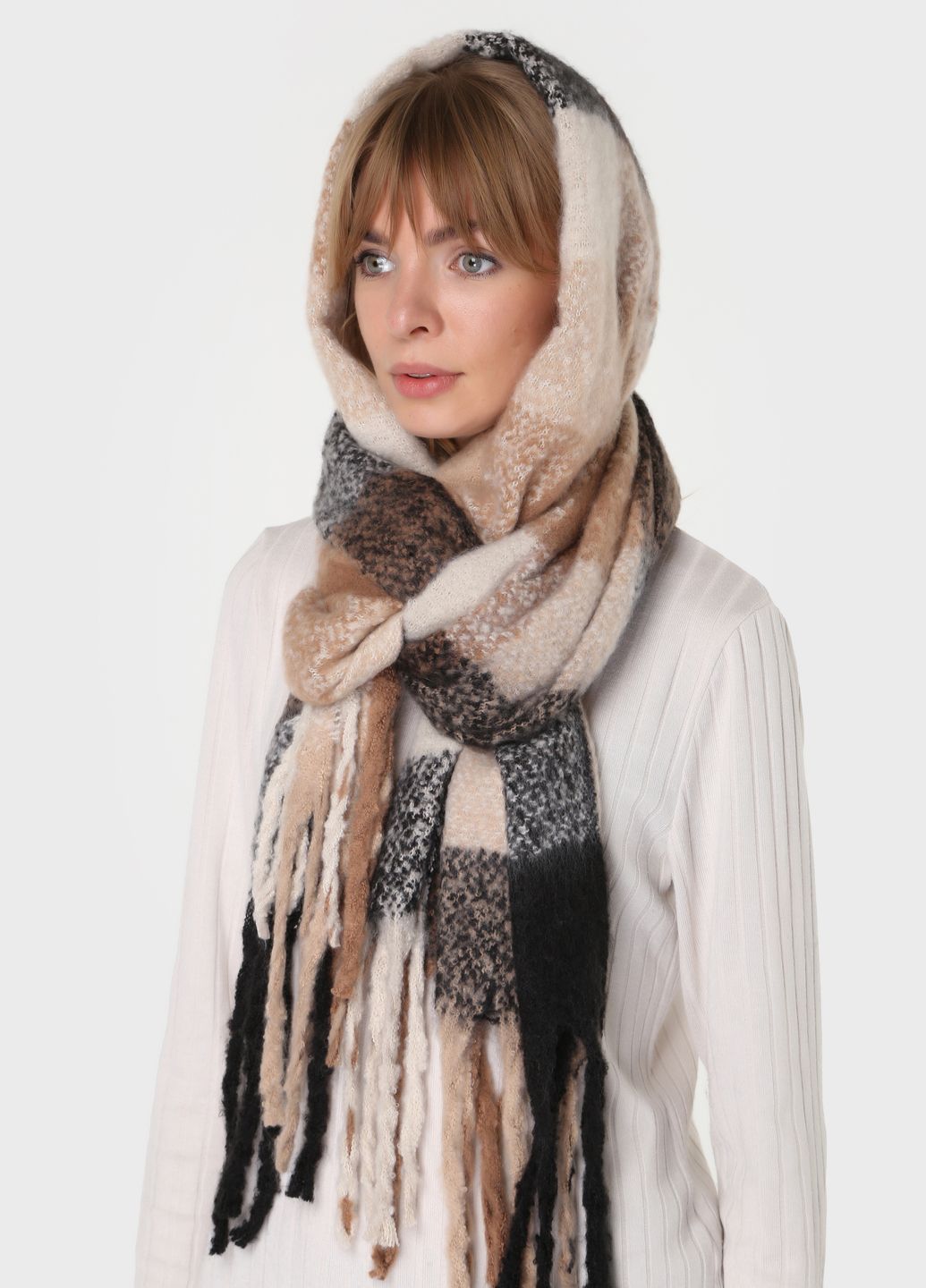 Купить Очень теплый зимний шарф Merlini Cordoba 445018 Бежевый 185*50 см в интернет-магазине