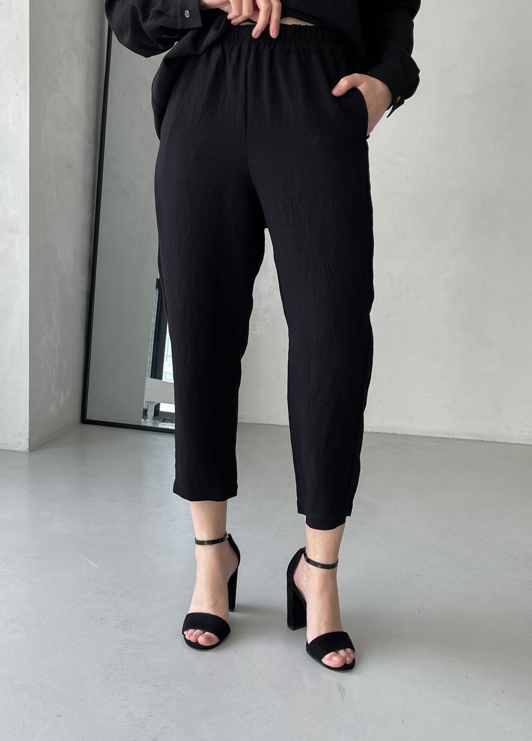 Купить Рубашка женская с длинным рукавом черного цвета из льна Merlini Беллуно 200000241, размер 42-44 в интернет-магазине