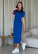 Длинное платье-футболка в рубчик синее Merlini Кассо 700000127 размер 42-44 (S-M)