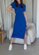 Довга сукня-футболка в рубчик синє Merlini Кассо 700000127 розмір 42-44 (S-M)