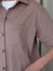 Льняная рубашка с коротким рукавом бежевая Merlini Нино 200001204 размер 42-44 (S-M)