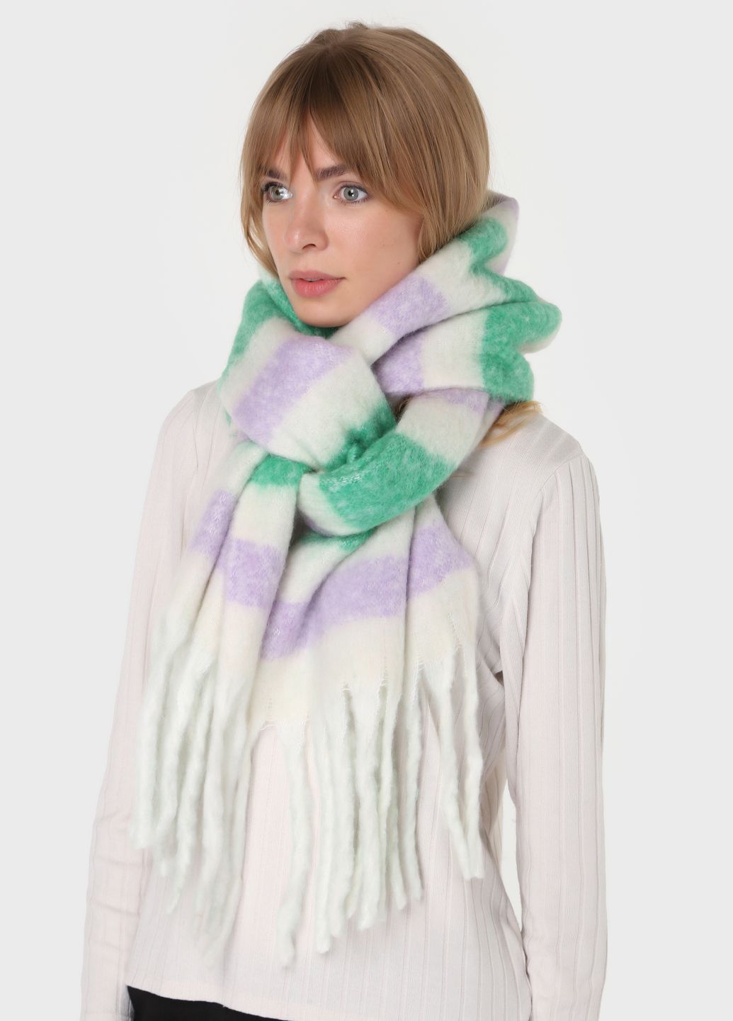 Купить Очень теплый зимний шарф Merlini Cordoba 445020 Белый 185*50 см в интернет-магазине