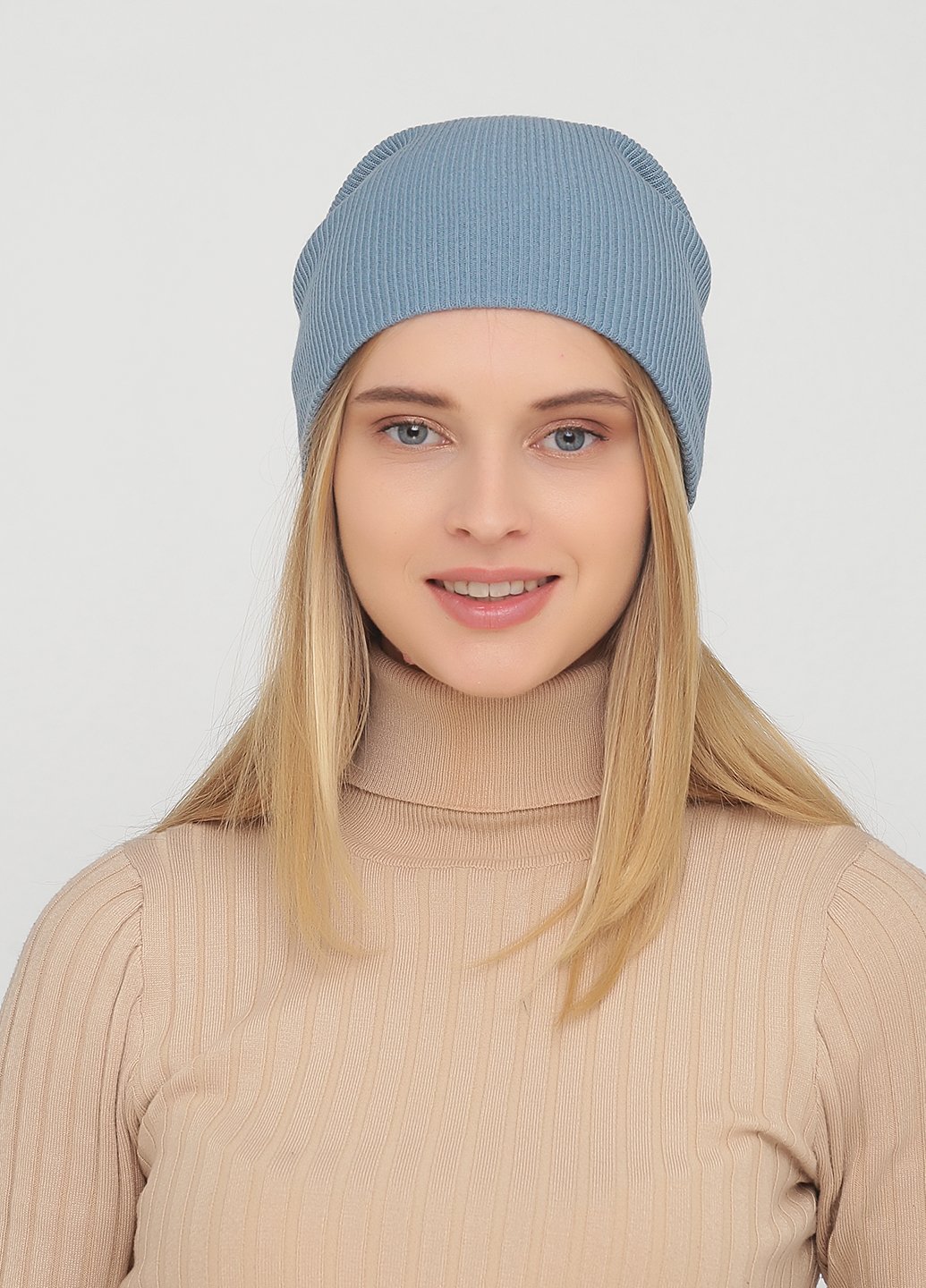Купить Осенняя хлопковая шапка без подкладки Merlini Крафт 370064 - Лазурный в интернет-магазине