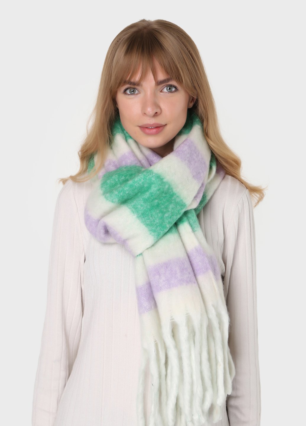 Купить Очень теплый зимний шарф Merlini Cordoba 445020 Белый 185*50 см в интернет-магазине