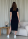 Длинное платье-футболка в рубчик черное Merlini Кассо 700000121 размер 42-44 (S-M)