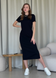 Длинное платье-футболка в рубчик черное Merlini Кассо 700000121 размер 42-44 (S-M)