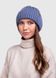 Зимняя теплая женская шерстяная шапка с отворотом на флисовой подкладке DeMari 500049