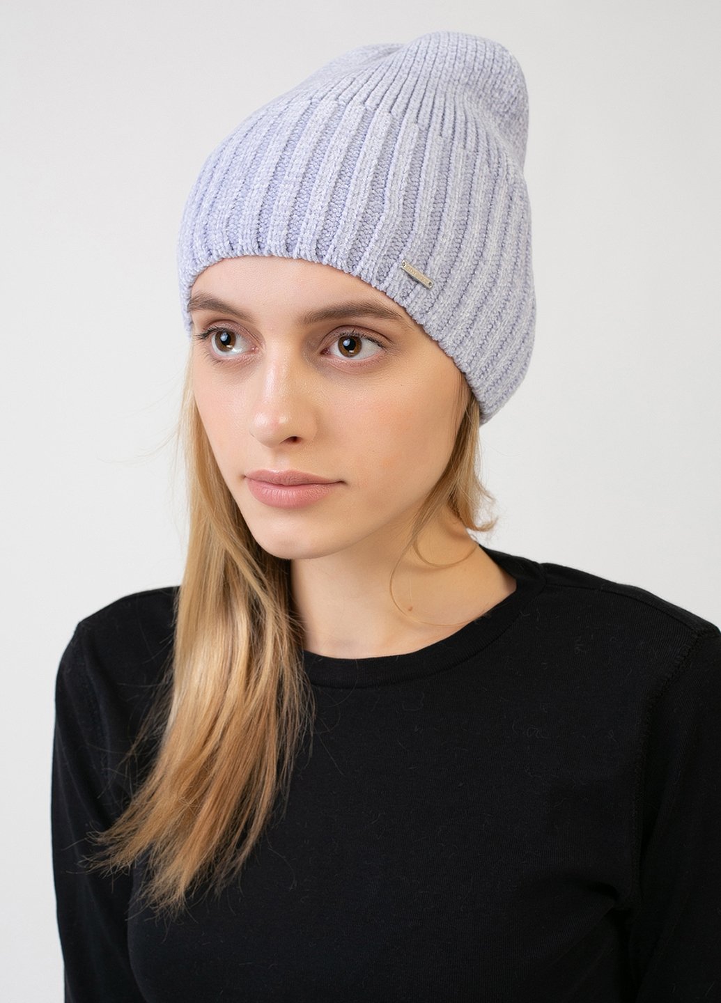 Купить Теплая зимняя велюровая шапка Merlini Бука 330023 - Голубой в интернет-магазине
