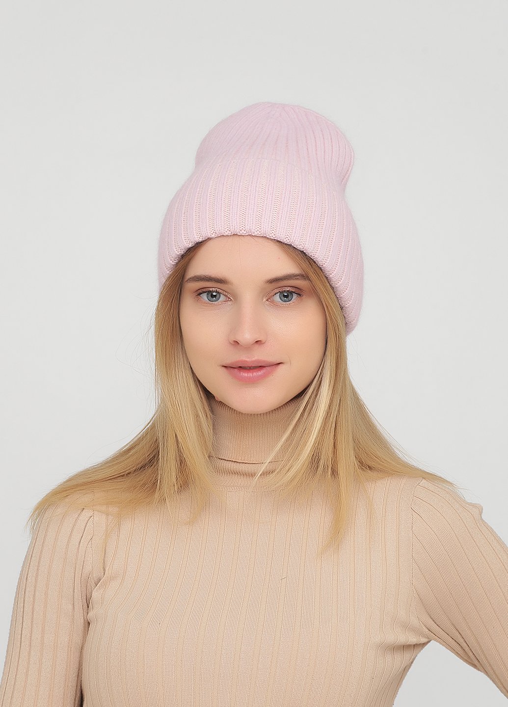 Купить Зимняя теплая ангоровая шапка без подкладки Merlini Леди 340188 - Розовый в интернет-магазине