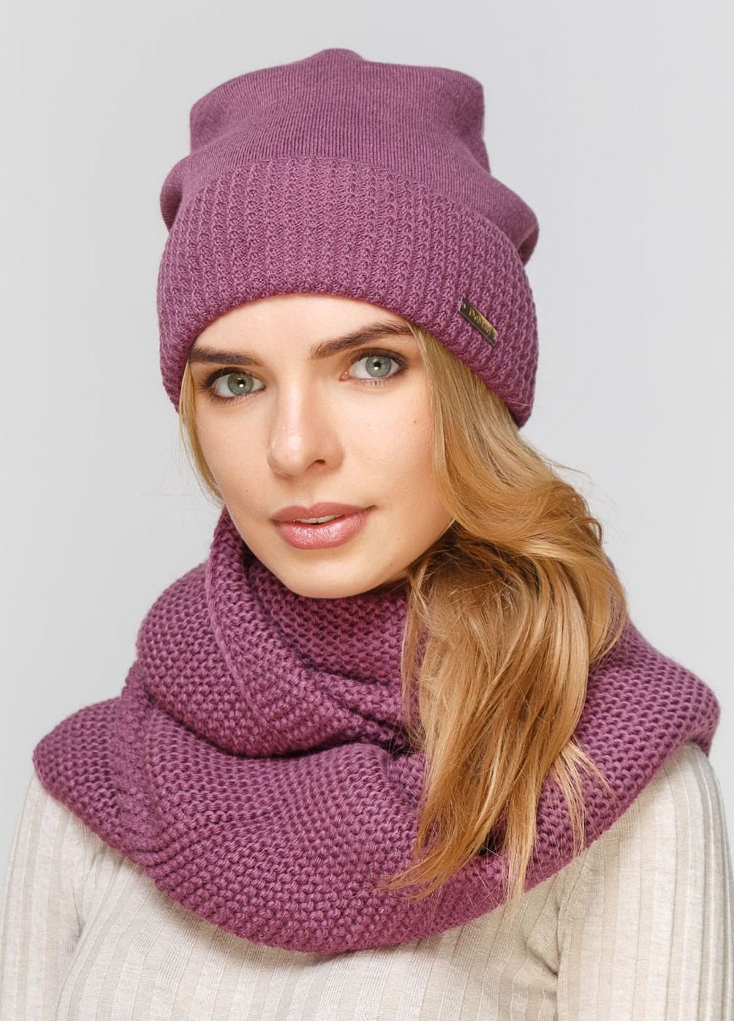 Комплект (шапка, шарф-снуд) DeMari НенсиК 660410 - Фиолетовый