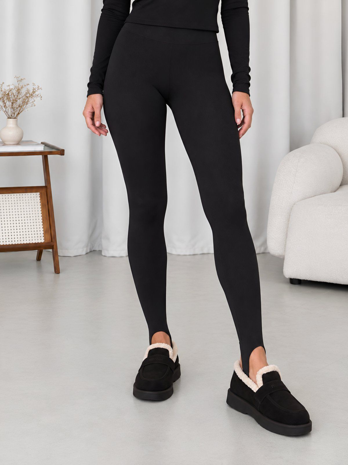 Купити Теплі лосини со штрипками в рубчик на флісі чорні Merlini Lucca 600000501 розмір L-XL в інтернет-магазині