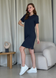 Платье-футболка до колена в рубчик серое Merlini Милан 700000150 размер 42-44 (S-M)