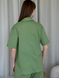 Льняная рубашка с коротким рукавом зеленая Merlini Нино 200001205 размер 42-44 (S-M)