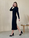 Довга чорна сукня в рубчик з довгим рукавом Merlini Венето 700001141, розмір 42-44 (S-M)