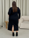 Довга чорна сукня в рубчик з довгим рукавом Merlini Венето 700001141, розмір 42-44 (S-M)