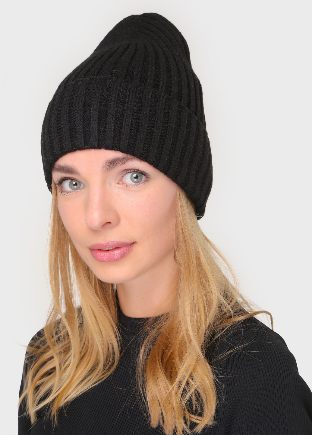 Купить Зимняя теплая кашемировая шапка без подкладки Merlini Милан 360122 - Черный в интернет-магазине