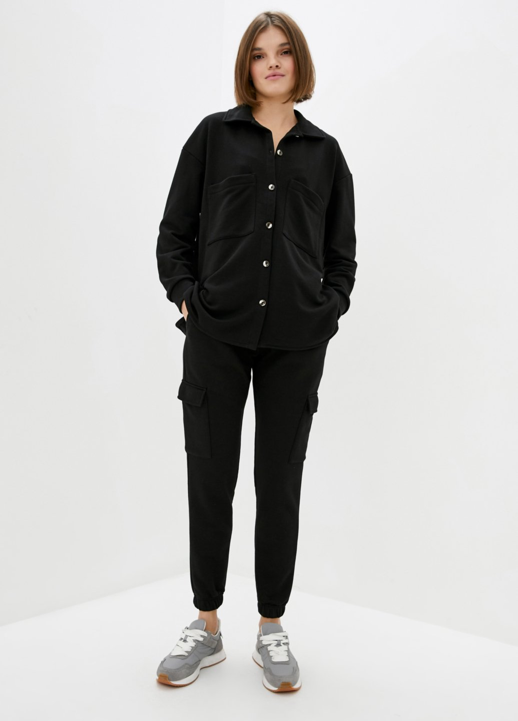 Купить Костюм женский с рубашкой черного цвета Merlini Хакни 100000071, размер 42-44 в интернет-магазине