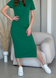 Длинное платье-футболка в рубчик зеленое Merlini Кассо 700000129 размер 42-44 (S-M)