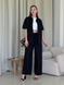 Льняной костюм с штанами палаццо и рубашкой черный Merlini Лорен 100001201 размер 42-44 (S-M)