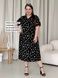 Сукня з комірцем в квіточку зі штапелю чорна Merlini Тарпи 700001662 розмір 2XL-3XL