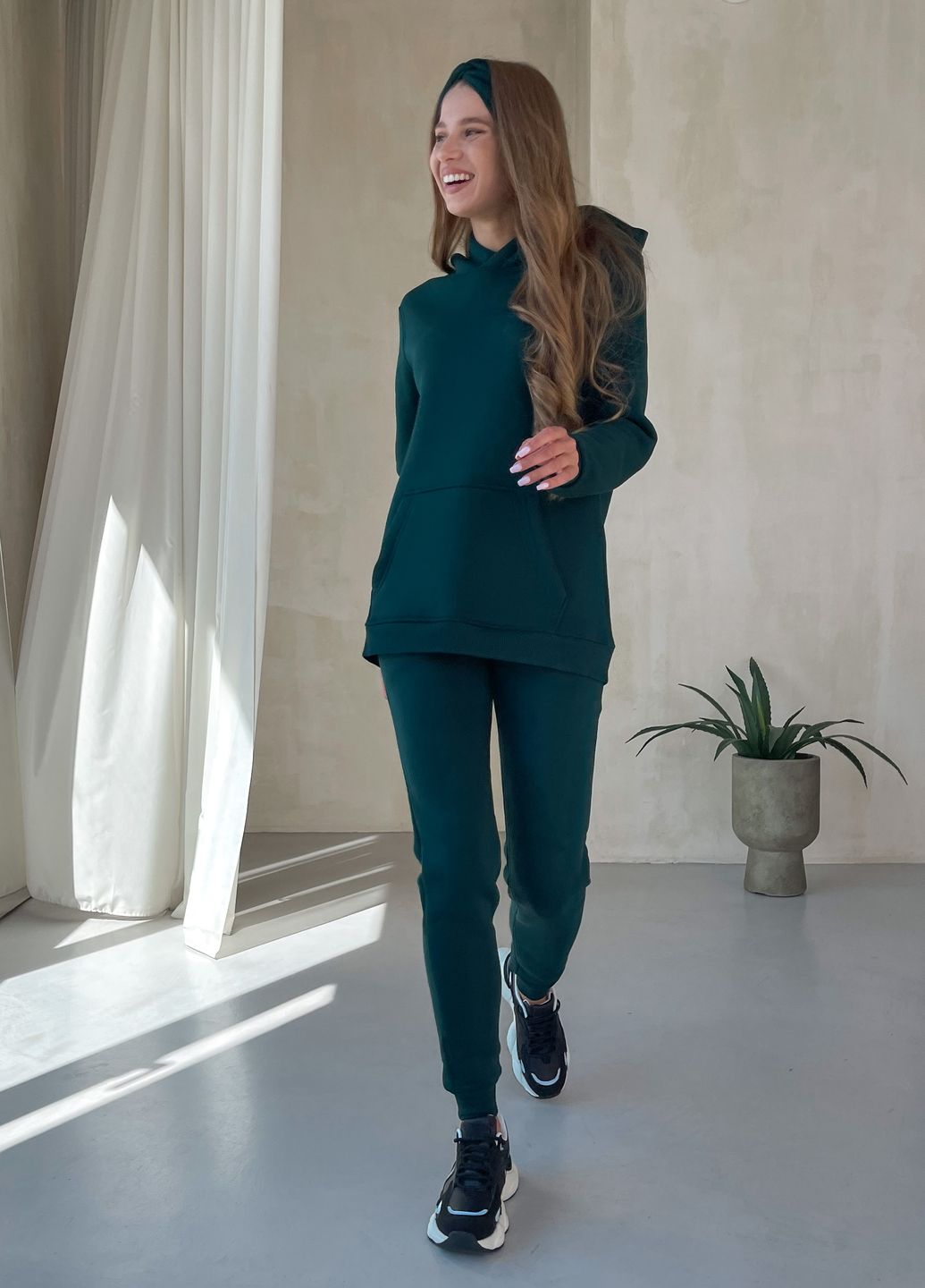 Купить Теплый зимний женский спортивный костюм на флисе зелёный Merlini Бордо 100001022, размер 42-44 (S-M) в интернет-магазине