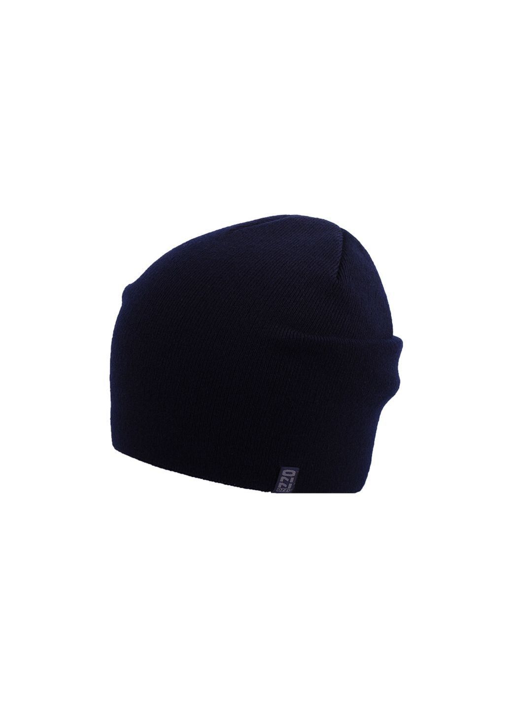 Купити Вовняна шапка Ozzi на флісовій підкладці 220124 - Синій в інтернет-магазині