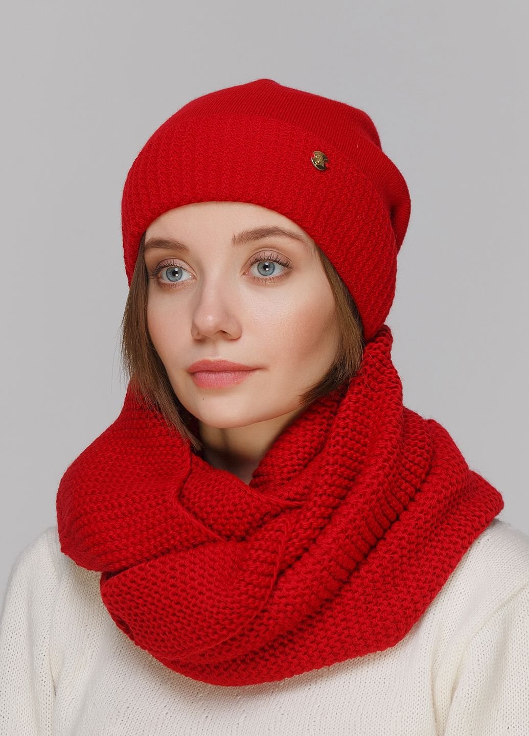 Комплект (шапка, шарф-сніг) DeMari НенсіК 660414 - Червоний