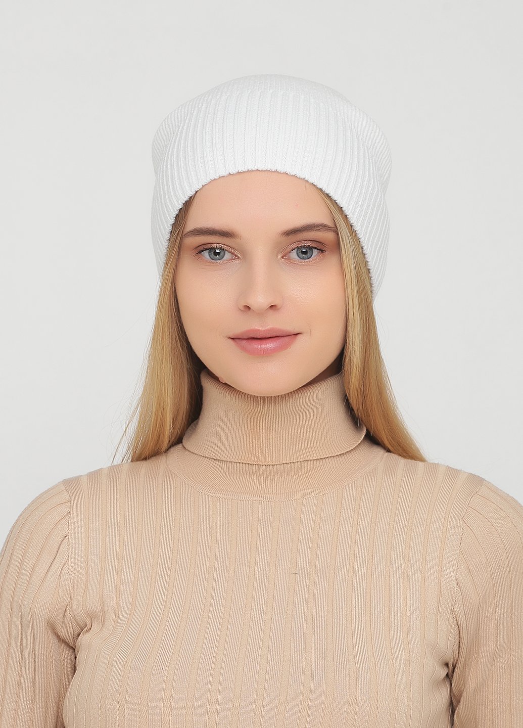 Купить Осенняя хлопковая шапка без подкладки Merlini Илекс 370100 - Молочный в интернет-магазине
