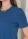 Платье-футболка до колена в рубчик синее Merlini Милан 700000151 размер 42-44 (S-M)
